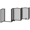 Vidaxl Foldable Dog Gate, With Door, 6 Panels, Black, 300 Cm