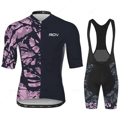 Rcn Team Cycling Jersey Sets Summer Bicycle Short Sleeve Breathable Men's MTB Bike Clothing Maillot Ropa Ciclismo Uniform Suits