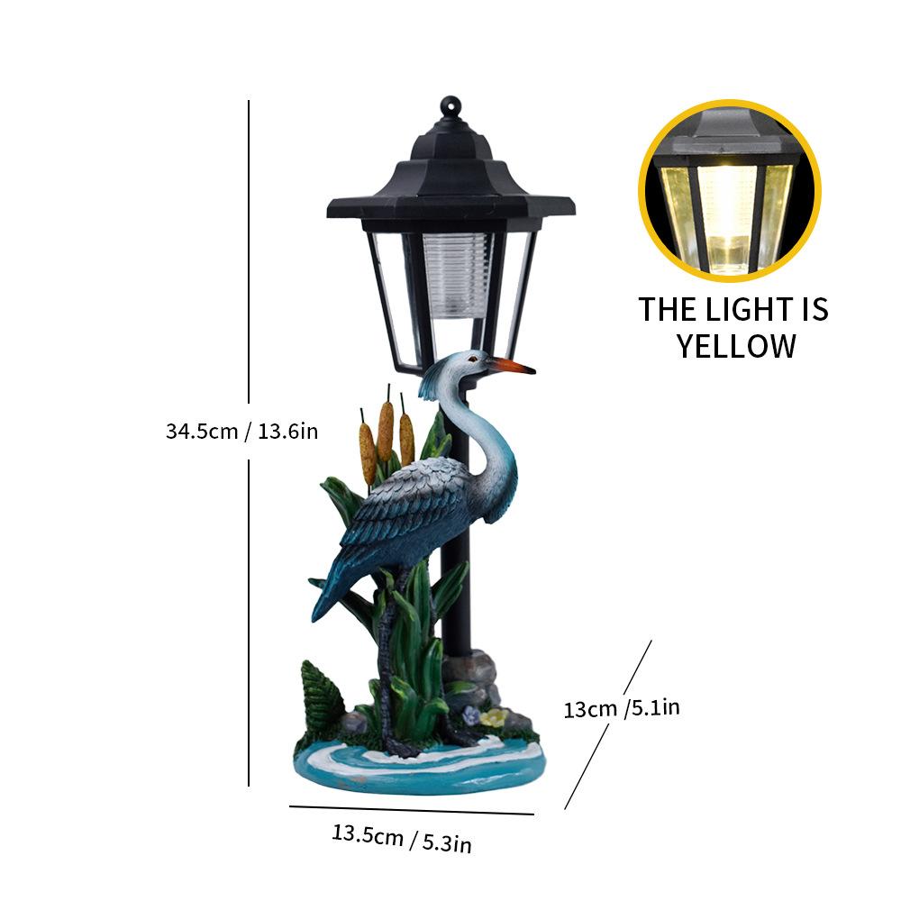 JYL TS/080,Resin Cute Pelican Seagull Pendant Light Solar Outdoor Light Statue for Home Villa Decor