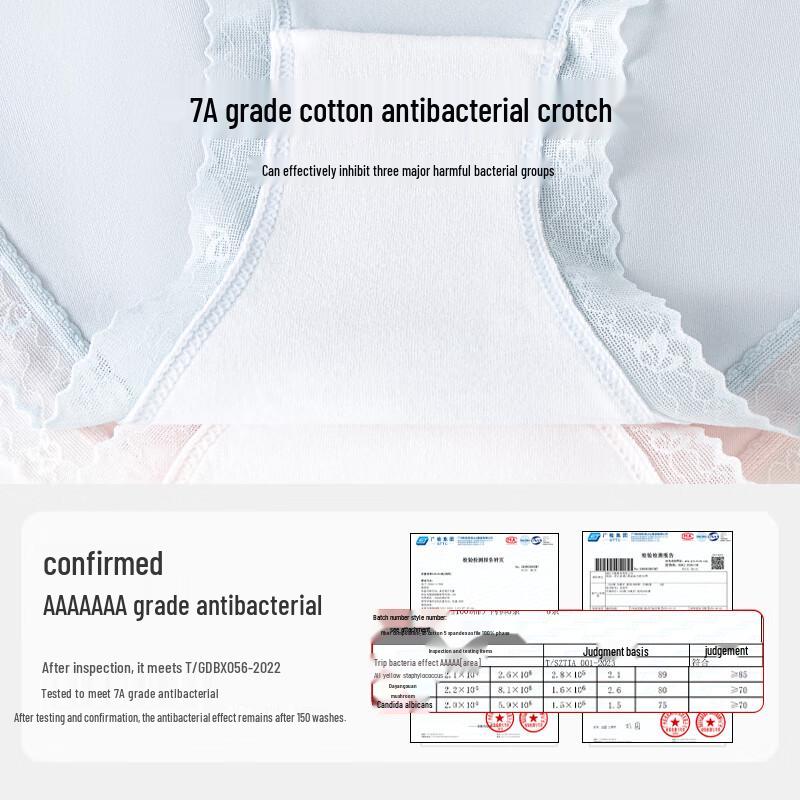 Audiffan Women's Seamless Lace Antibacterial Briefs