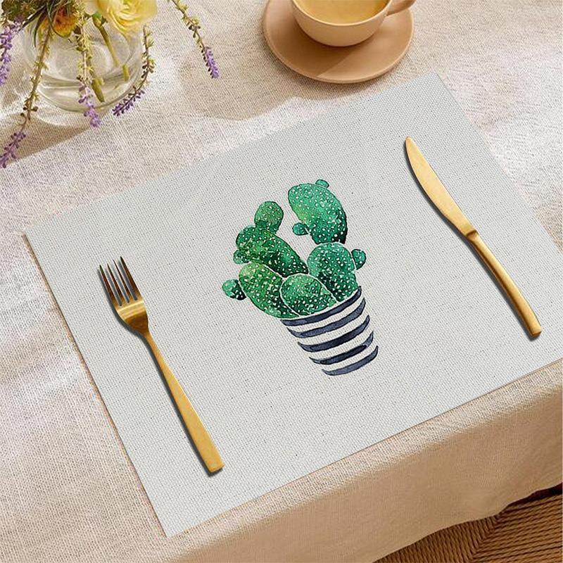 Frischer Zitronengarten Tischset Gelbe Zitrusfrüchte mit Grünen Blättern & Weißen Blüten auf Weißem Grund Wasserdichte Tischmatte für den Täglichen Esstisch