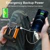 Portable Neck Fan 4000mAh USB Rechargeable, Clip with LED Light & Power Bank, 3 Speeds for Outdoor Camping Sports Home Office