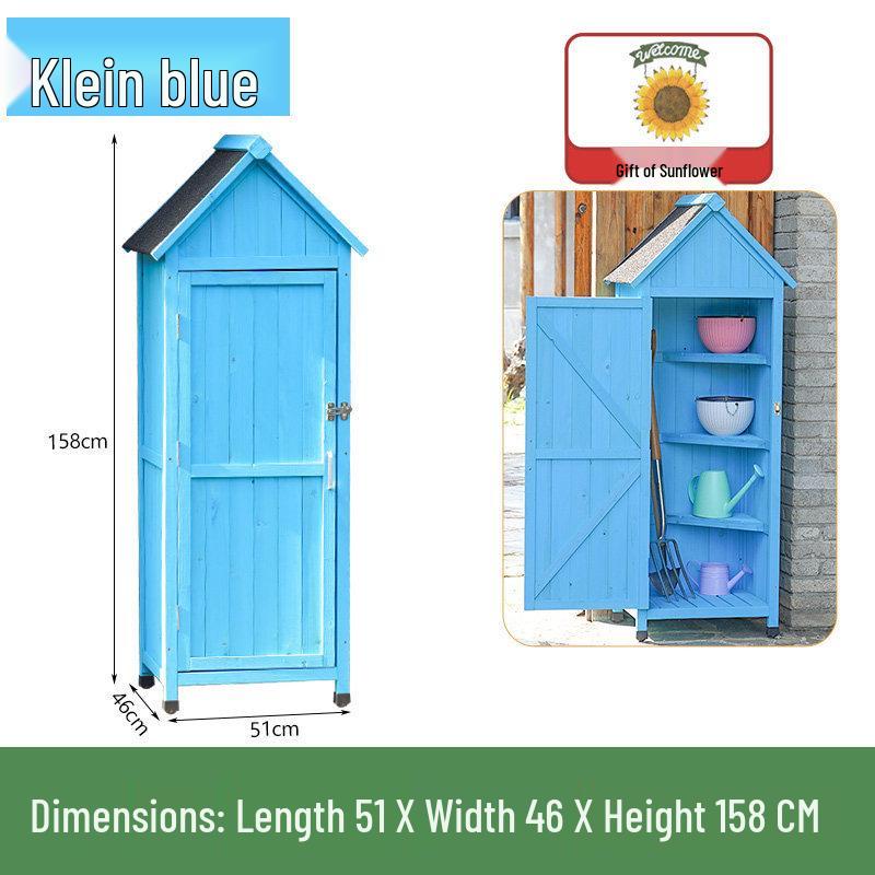 Outdoor Anti-Corrosion Solid Wood Garden Storage Cabinet with Sun Protection