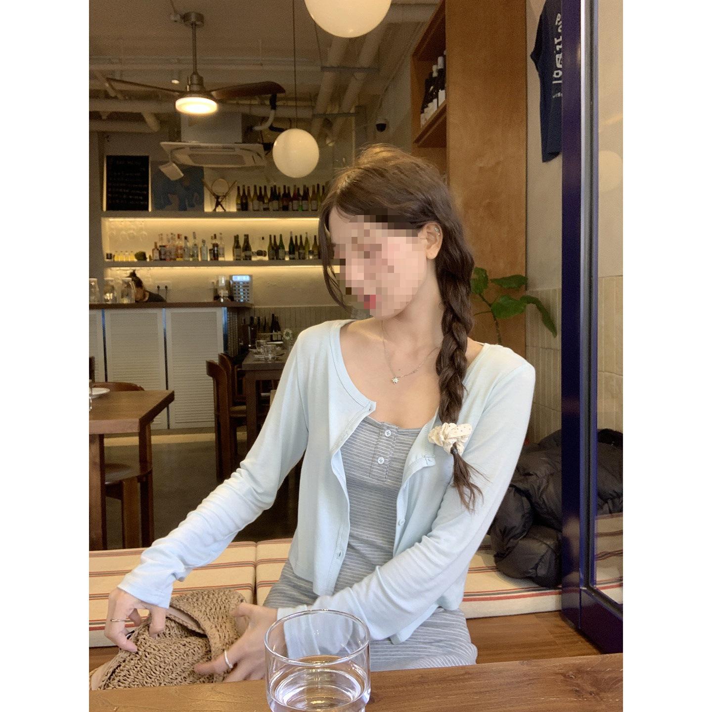 

Lu Xiaotuan Retro Striped Tank Dress & Cardigan Set - Women s Korean-Style Casual Slimming Outfit One Size