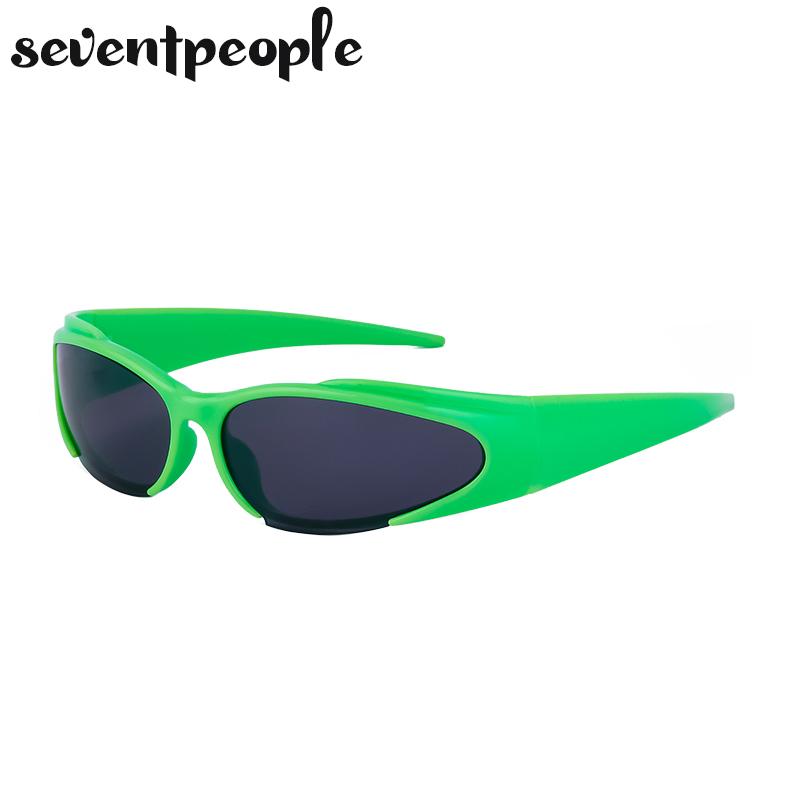 New Fashion Wrap Around Rectangle Sunglasses Women Luxury Brand Designer Sports Sun Glasses For Men Steampunk Y2K Sunglass