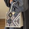 Embroidery Ethnic Style Canvas Bag Large Capacity Printing Cloth Lunch Bag Linen Handbag  Picnic