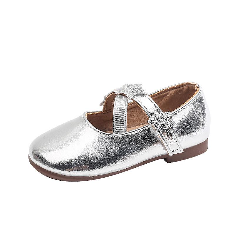 2026 Spring/Autumn Girls' Leather Star Dance Princess Shoes