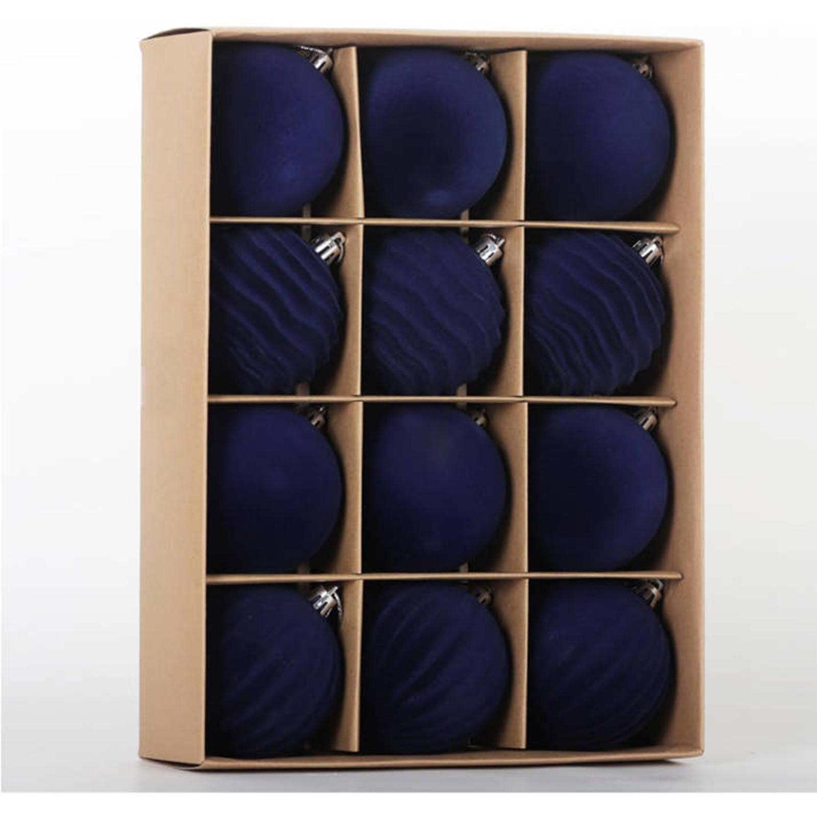 

Рождественский шар бархатные елочные украшения 3,15 дюйма 12 штук пластиковые шары елочные украшения красные One Size тёмно-синий