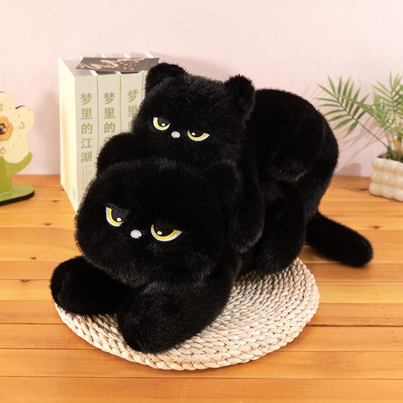 Black Cat Big Doll Pillow Doll Boy and Girl Holiday Gift Long Doll Plush Toy