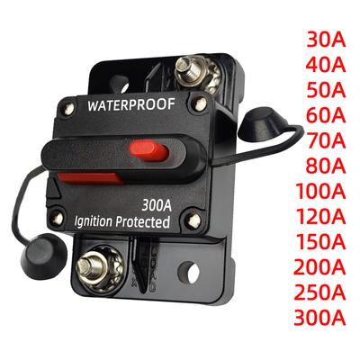 Power Protect Zekering Stroomonderbreker Trolling met handmatige reset Zekering Omvormer 30A - 300A 12V - 48V DC Waterdichte auto Boot Handleiding voor auto-audiosysteem