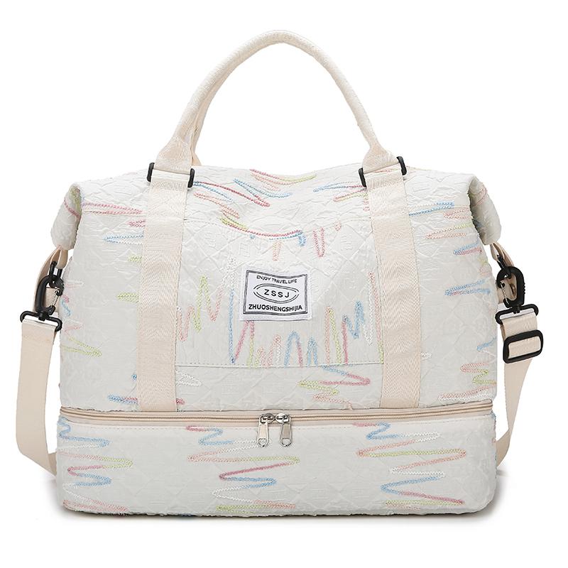 Reisetasche, Aufbewahrungstasche mit großer Kapazität, getrennt für Trocken- und Nasslagerung, Schwimm- und Sporttasche mit getrennten Schuhtaschen