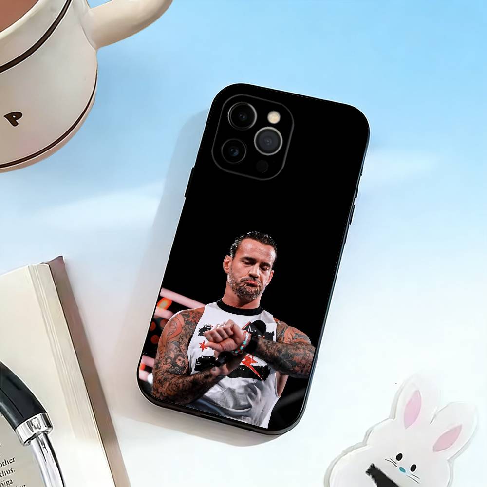 CM P-Punk   Phone Case For iPhone 17,16,15,14,13,12,11 Plus,Pro Max,XS,Soft Silicone Black Cover