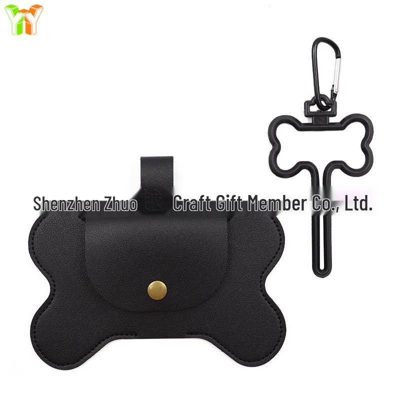Spot PU Leather Bone-Shaped Pet Waste Bag Dispenser for Cats and Dogs