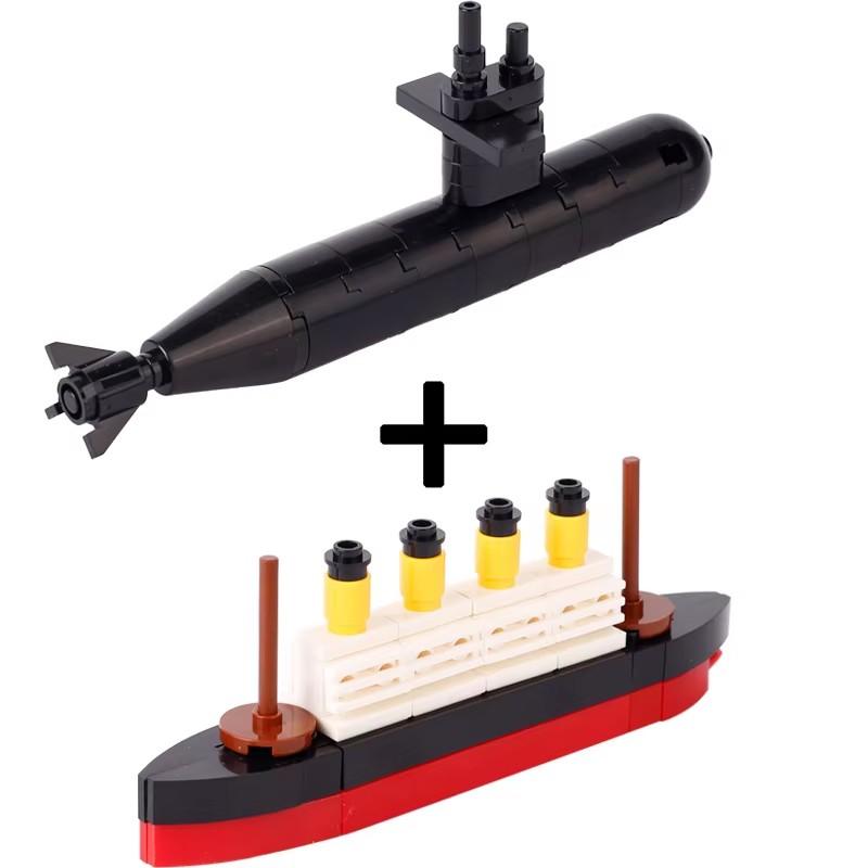 Cărămizi Model Mini DIY Vas de Croazieră Vas de Marfă Submarin Blocuri de Construcție Vas Maritim Scenă cu Vasul Titanic Potrivire Jucării pentru Copii