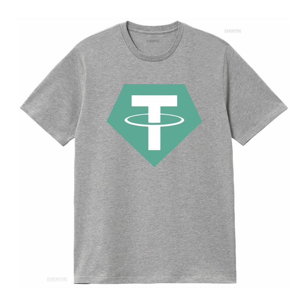 Usdt Tether Small Logo Cryptocurrency Bitcoin Crypto Coin Softstyle T Shirt vintage Washed Stretched streetwear