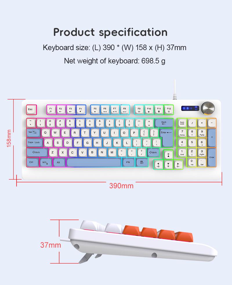 K93 Wired Gaming Keyboard - 93-Key RGB Mechanical Keyboard