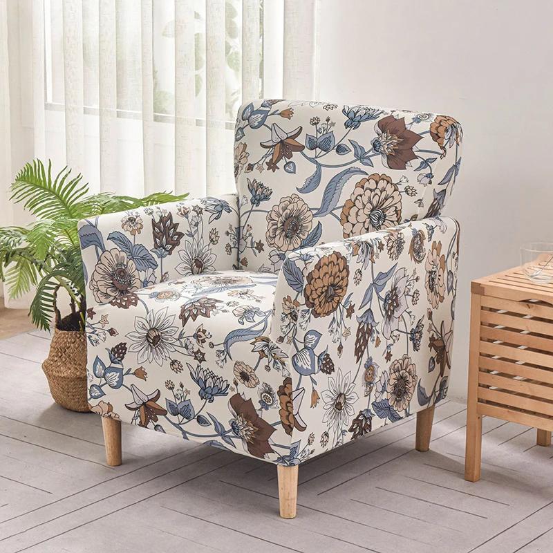 Stretch Single Seat Sofa Covers for Living Room Elastic Club Tub Chair Cover Armchair Couch Cover Furniture Protector Slipcovers
