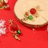 Charming Christmas Bell & Candy Cane Dangle Earrings - Sparkling Rhinestone, Zinc Alloy - Perfect Holiday Gift for Her