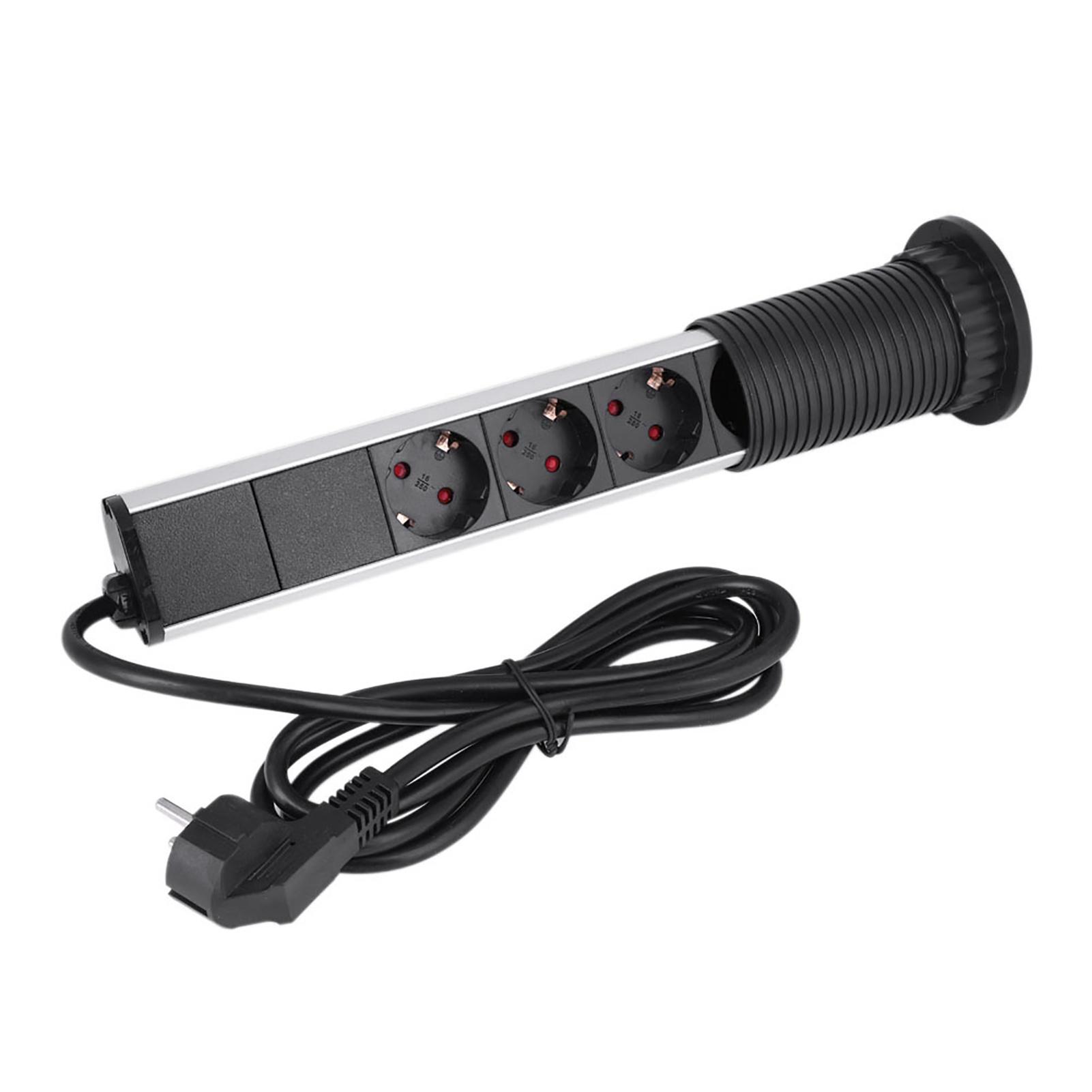 

Electrical Tensile Power Outlet Plug Worktop Desk Home Pull USB Pop Up Socket