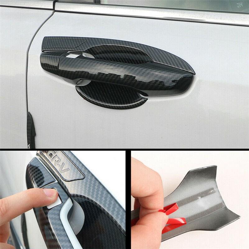 4PCS Carbon Fiber Door Handle Bowl Cover Trim For Honda CR-V CRV 2017-2022 Auto