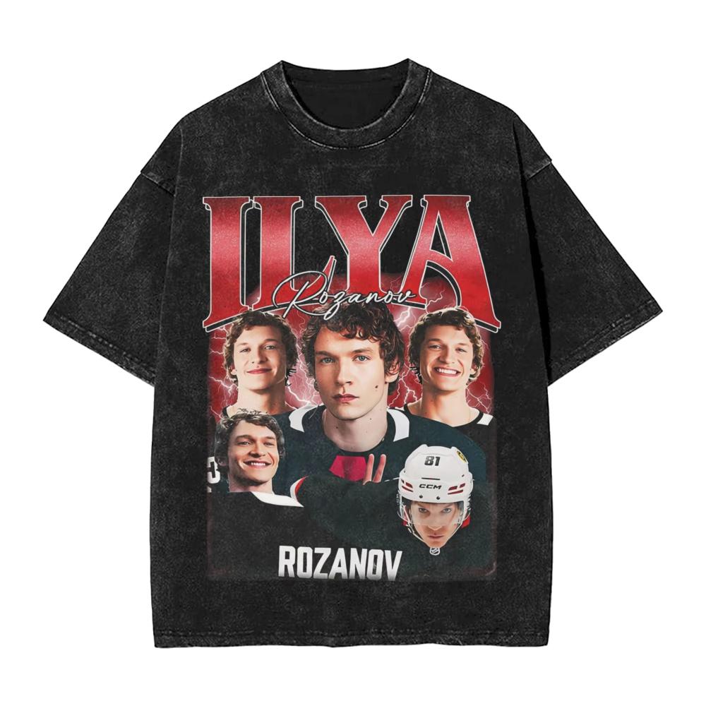 Washed T Shirts Heated Rivalry Ilya Rozanov TShirts Harajuku Connor Storrie Streetwear Cotton Graphic Tops Tops Tees Men Women