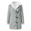 Women's Fashionable Coat Solid Color Long Sleeved Pocket Loose Button Plush Jacket