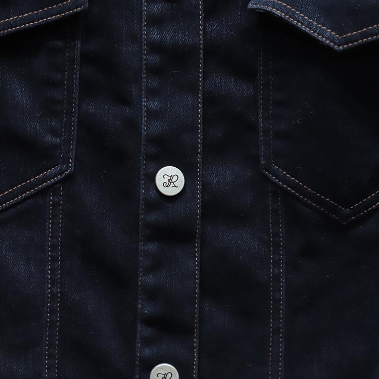 Mo Shu Wei Ya 2025 Retro Denim Jacket: Winter Lapel Patch Pocket, Single-Breasted Straight Fit