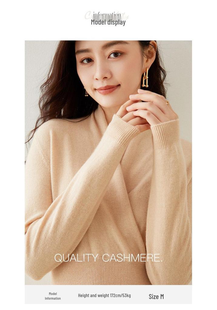 Autumn/Winter Cashmere Cross-Collar Long Knit Dress - Slim-Fit Skirt for Elegant and Commuting Style