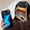 Sea storm small sailboat For iPhone 17 Pro Max 16 E 15 Plus 14 Pro 13 12mini 11 Air XS Max 5 6 7 8Plus SE Black Glass Phone Case