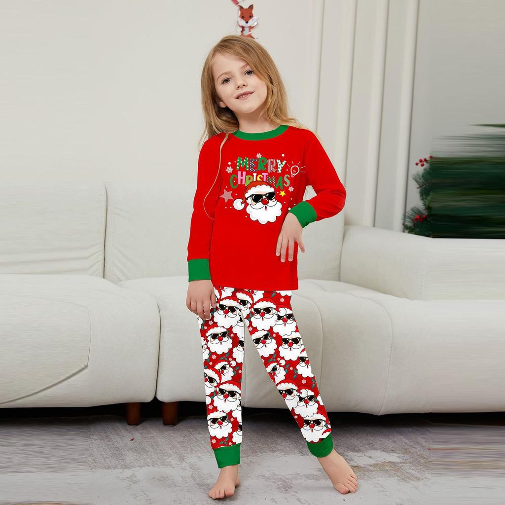 Christmas Parent Child Family Set Home Furnishings Christmas Pajamas Two Piece Set