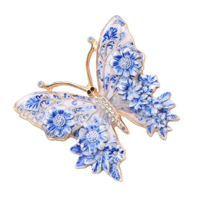 Crystal Rhinestones Butterfly Brooch Fashionable Evening Wear Lapel Pin Clothing Accessories Social Event Jewelry