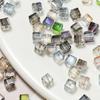 10pcs/bag 6MM Glass Cut Surface High-transparency Sugar Cube Beads Small Square Perforated Crystal Loose Beads DIY Beading Material Accessories