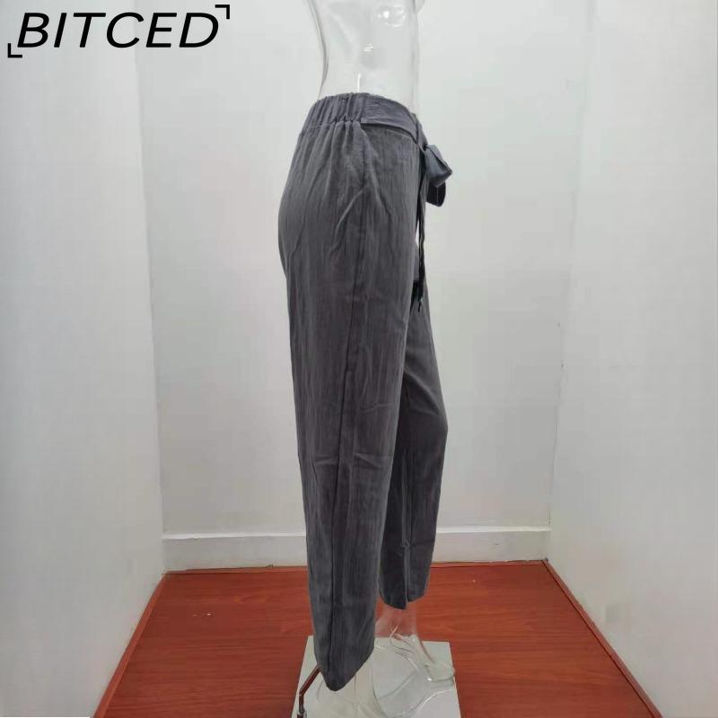 BITCED Dámské módní ležérní jednobarevné kalhoty a capris