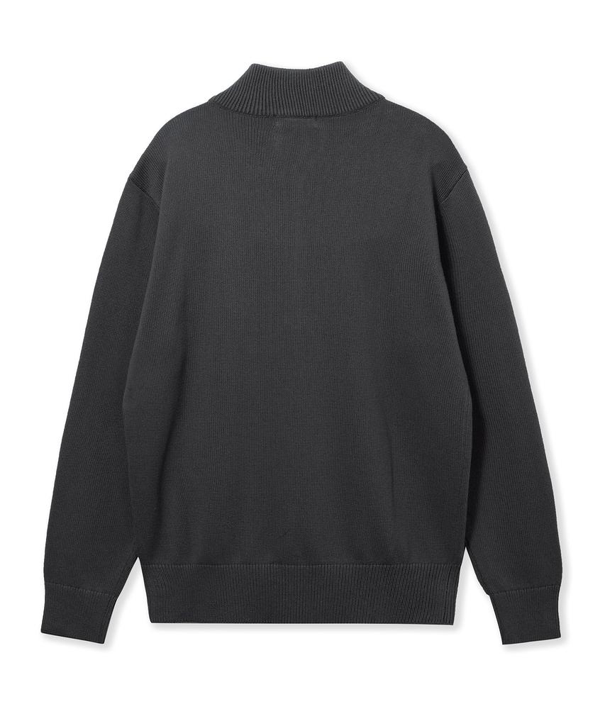 USPOLOASSN Plain Half-Zip Knit_Deep Gray
