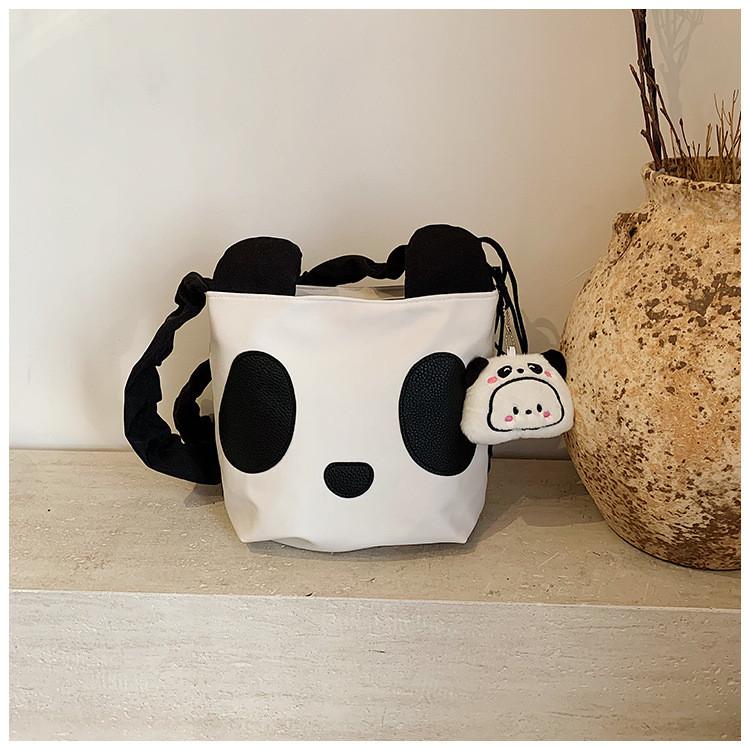 Panda Canvas Cute Single Shoulder Crossbody Bag Large Capacity Gift Backpack