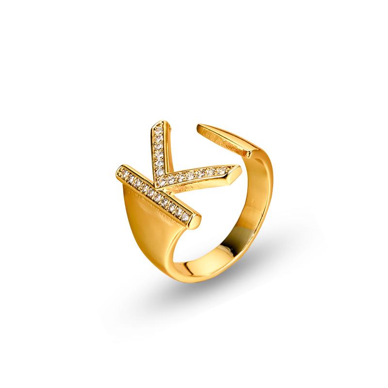 26 English Alphabet Adjustable Women's Fashion Rings