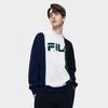 Fila Colorblock Buchstaben-Print Locker Lässiger Strick-Hoodie Herren Hoodies Legendär-Blau F11M319205F-NV