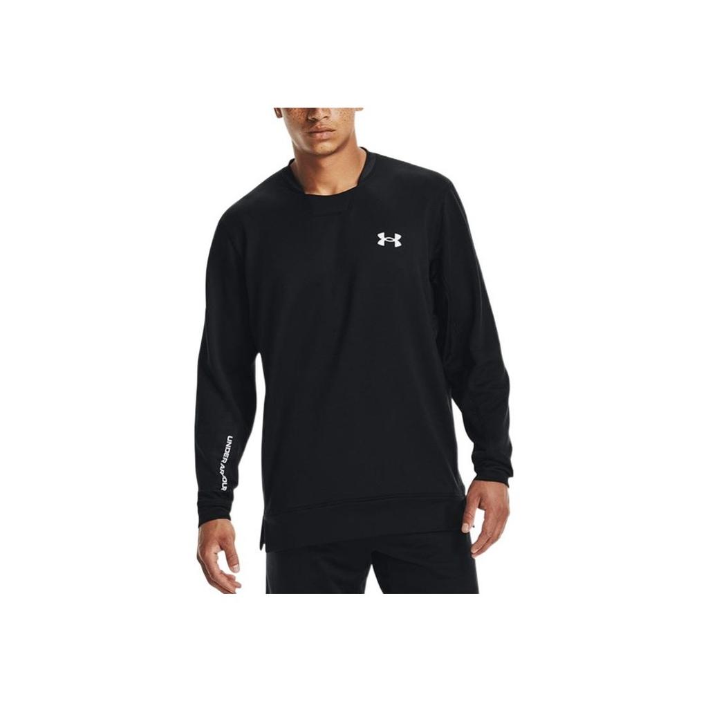 Under Armour Logo Print Casual Crew Neck Sweatshirt Men Tops Black 1366262-001