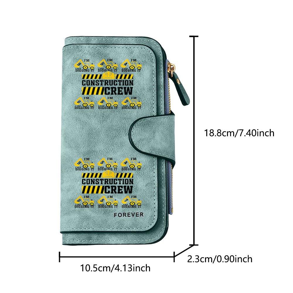 Construction Worker's Large Zipper Wallet, Large Capacity Card Holder, Unisex Clutch Bag, Fashionable Zipper Coin Purse, Suitable for Daily Use, A