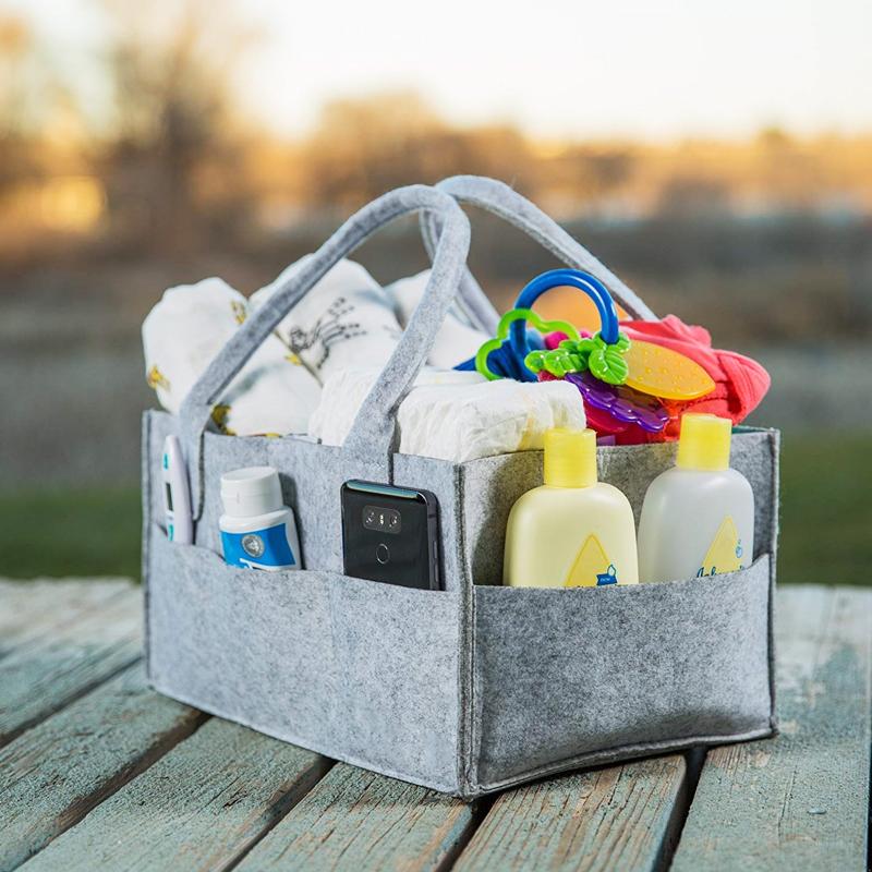 Felt Diaper Bag Baby Organizer Pockets Handheld Mummy Bag Mother and Baby Storage Bag Nappies Organizer