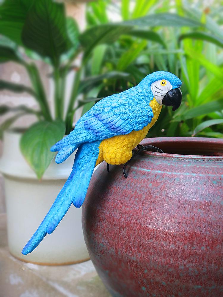 Hummingbird and Tit Resin Flower Pot Outdoor Garden Ornaments