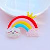 10 Stück Neue Niedliche Transparente Cartoon Regenbogen Serie PVC Flexibler Kleber Flache Rückseite DIY Scrapbook Verzierung Handy Basteldekoration