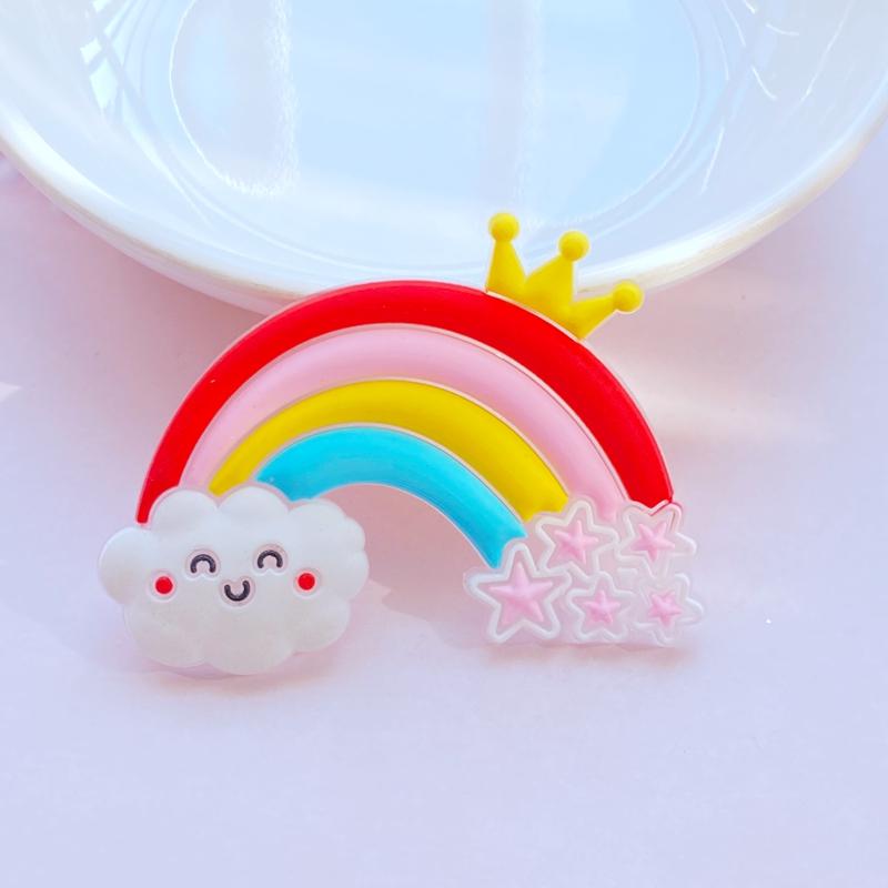 10 Stück Neue Niedliche Transparente Cartoon Regenbogen Serie PVC Flexibler Kleber Flache Rückseite DIY Scrapbook Verzierung Handy Basteldekoration