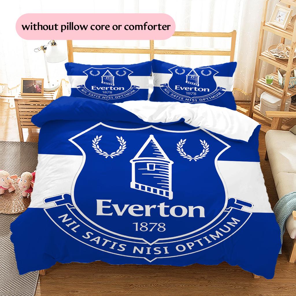 Everton FC Pattern Bedding Home Decoration Birthday Gift (1 * duvet cover + 2 * pillowcase, without core)