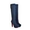 Fashion 2024 New Long Botas Mujer Platform Stretchy Boots Chunky Heel Knee Boots Big Size Shoes for Women Zapatillas De Mujer Tacon
