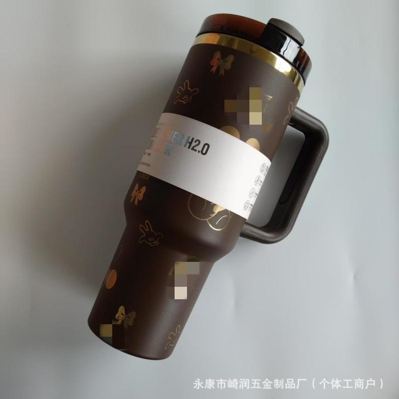 40oz Large Capacity Stainless Steel Hot and Cold Double-layer Ice Cup Car Cup with Handle