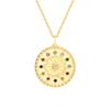 Real Gold 14K Pendant Wheel of Fortune Amulet Magical Lucky Symbols 12 Zodiac Signs Golden Jewelry Women Men Vintage Gift