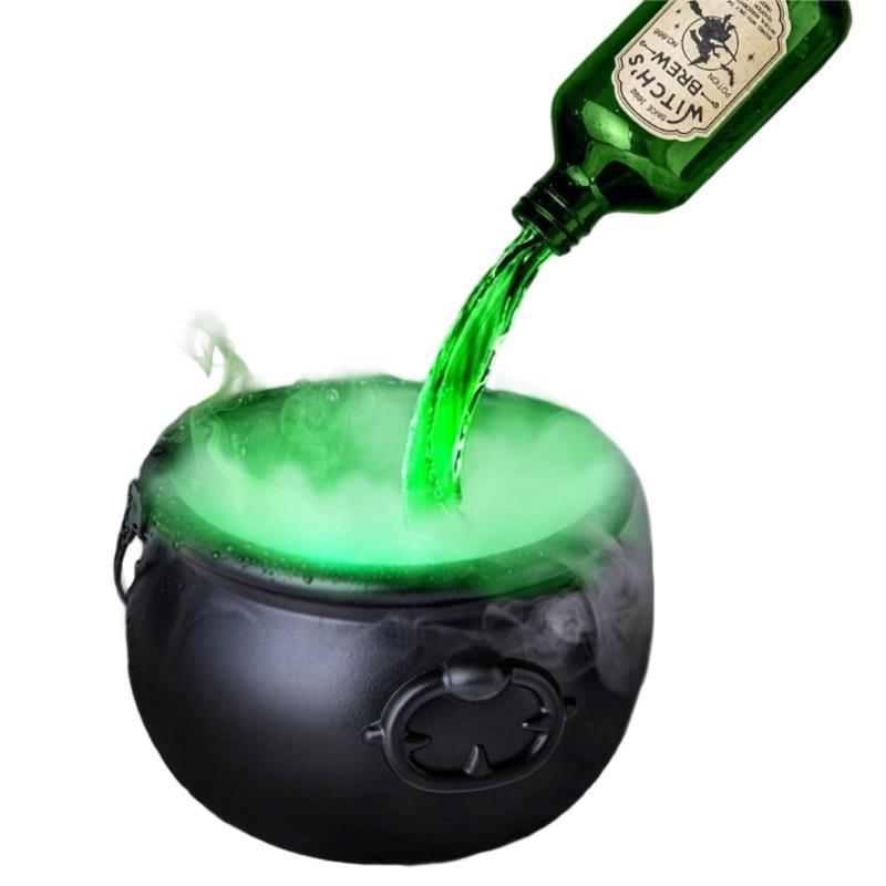 

Witch Mists Maker Plastic Cauldron with Floating Bottle,Diffuser Bubbling Cauldron Halloween Decors for Magics Party 195mm