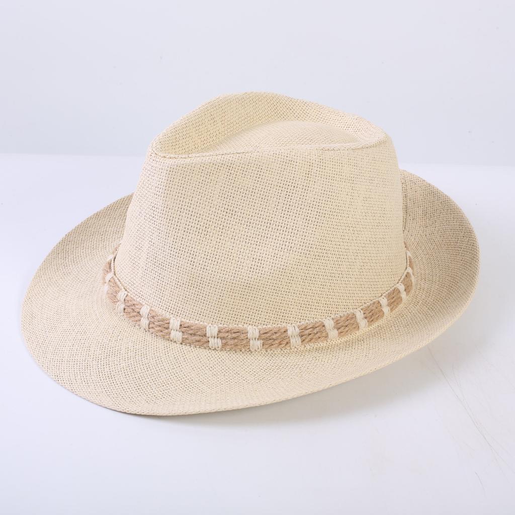 Popular European and American Classic Retro Straw Hat Summer Sunshade Sunscreen Wide Brim Retro Jazz Hat