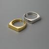 925 Silver Luxury Jewelry Smooth Surface Rectangle Stackable Woman Rings Wedding Engagement Jewellery Money 925